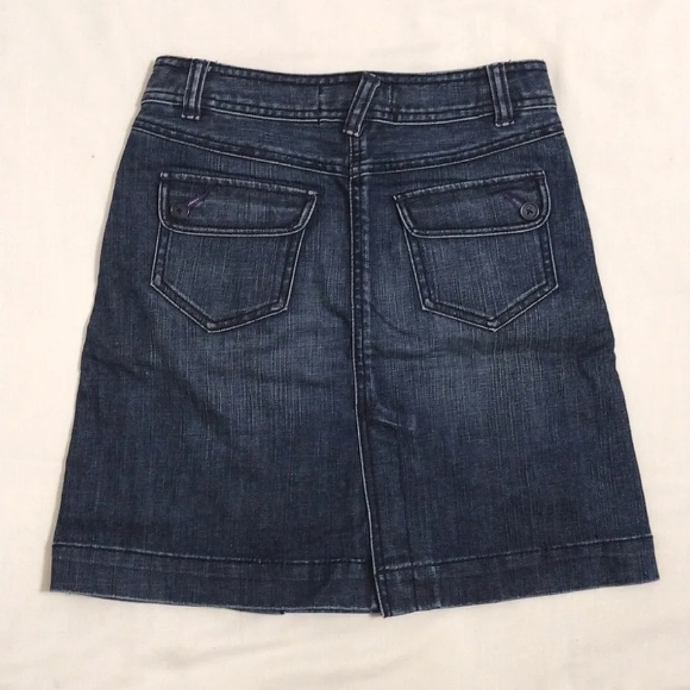 Anthropologie Bica Cheia Double Button Front Denim A-Line Skirt High Waist 0 W27
